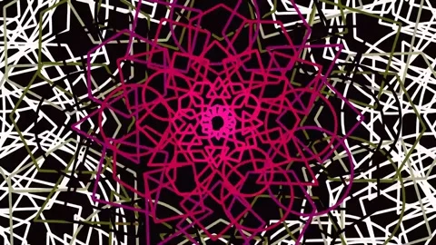 Intricate geometric kaleidoscope pattern with vibrant fractal symmetry for .. Stock Footage 342206109