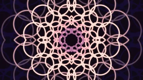 Intricate Geometric Mandala Pattern Animation with Pulsating Light Effects. Stock Footage 341531325