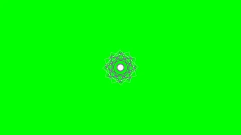 Intricate geometric mandala pattern isolated on a vibrant green background Stock Footage 340267725