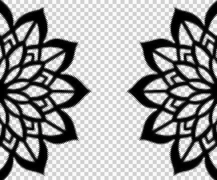 Intricate geometric mandalalike design elements symmetrically placed with n.. Stock Illustration