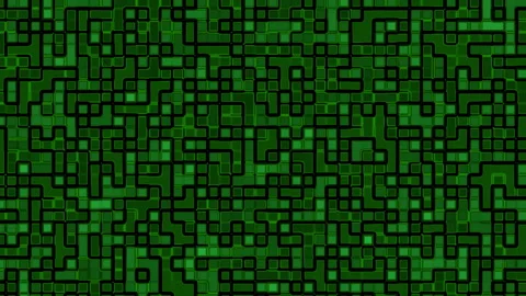 Intricate geometric maze pattern with dark green texture design. Видео 292485092