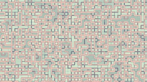 Intricate Geometric Maze Pattern with Soft Green and Pink Tones for Digital Art Vidéo 303715691