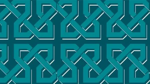 Intricate Geometric Pattern with Blue and Teal Tones for Design Projects. Stockillustratie