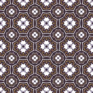 Intricate Geometric Pattern with Circles and Shapes Illustrazione stock