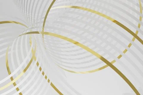 Intricate geometric pattern - reflective gold waves in a fluid motion as abst Illustrazione stock