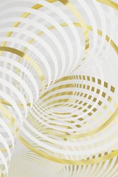 Intricate geometric pattern - reflective gold waves in a fluid motion as abst イラスト素材