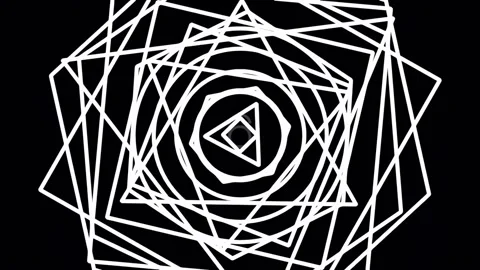 Intricate geometric pattern of white lines on black background | Abstract d.. Stock Footage 342206114