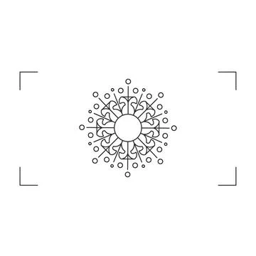 Intricate geometric snowflake pattern with crop marks illustration Stock Illustration