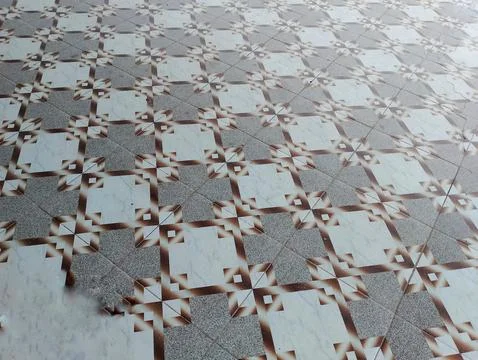 Intricate Geometric Tile Floor Pattern Design Stock Photos