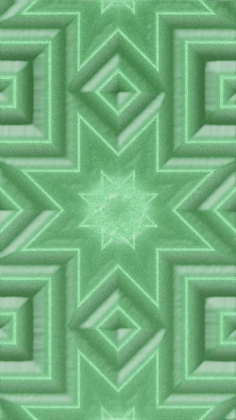 Intricate Green Geometric Pattern with Diamond Shapes and Subtle Textures a.. Stock Footage 302242664