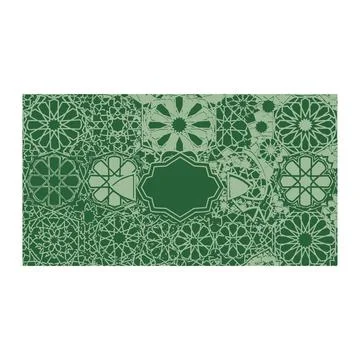 Intricate green lace pattern with decorative frame with ornamental design Stockillustratie
