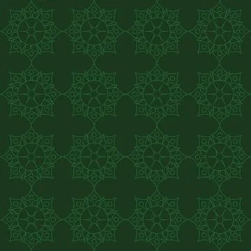 Intricate Green Pattern on Dark Background Illustrazione stock
