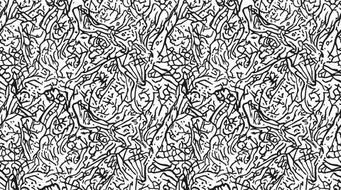 Intricate hand drawn doodle pattern with complex black sketches on white ba.. Stock Illustration