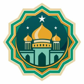 Intricate, harmonious vector artwork influenced by Islamic traditions Stock Illustration