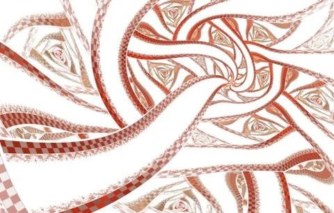 Intricate interconnected shapes in red Stock Illustration