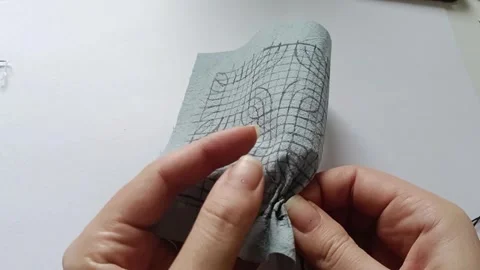 Intricate Japanese Textile Stitching Close Up.  Stock Footage 344517865