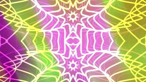 Intricate kaleidoscope overlay pattern of webs and colors blending nicely Stock Footage 327142999