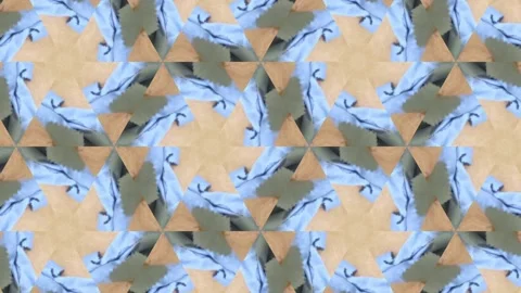 An intricate kaleidoscope pattern featuring a harmonious blend of earthy br.. Stock Footage 305524605