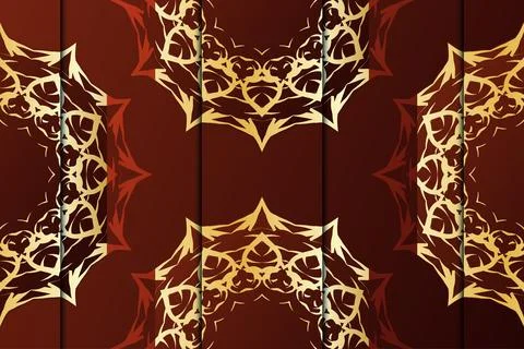Intricate Kaleidoscopic Mandala Pattern With Pink Purple And Gold Details Illustrazione stock
