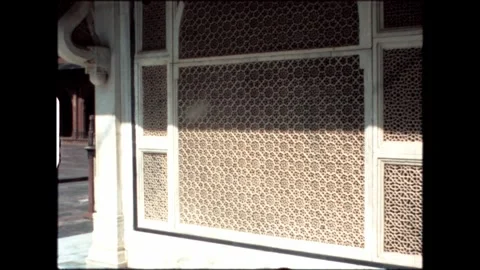 Intricate Lattice Wall Stock Footage 276292864