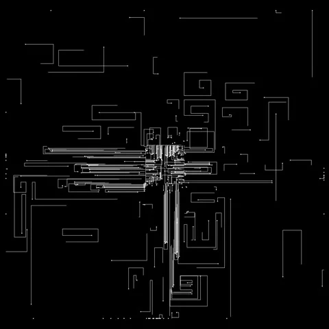Intricate Lines of Abstract Geometric Tech Design in Monochrome Style 動画素材 341374281