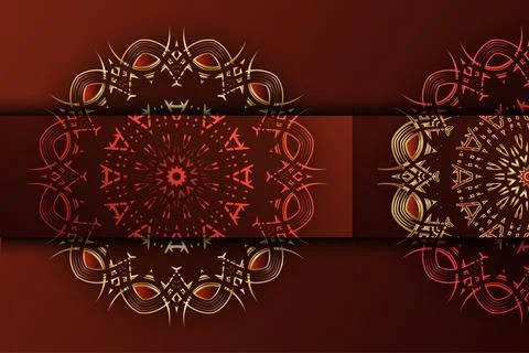 Intricate mandala artwork in hexagonal frame with layered floral geometric Stock-Illustration