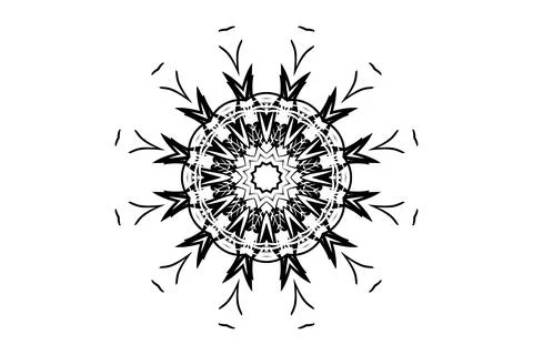 Intricate Mandala Circular Pattern Illustration BW Illustration