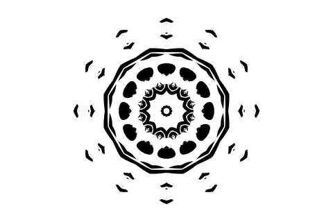 Intricate Mandala Circular Pattern Illustration BW Stock Illustration