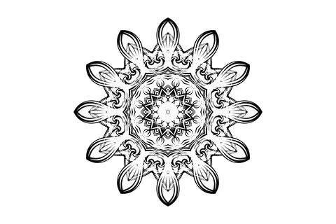 Intricate Mandala Design Central Circle Radiating Elements Stock Illustration