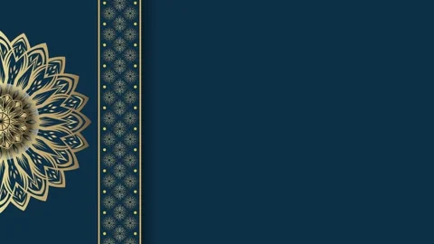 Intricate Mandala Design on Deep Teal Background with Decorative Border. Stock Footage 325361504