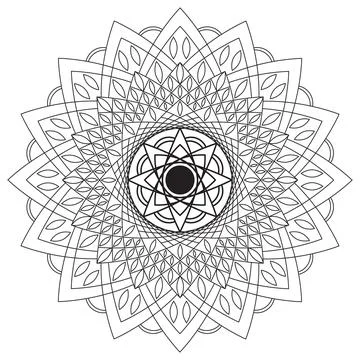 Intricate Mandala Design With Geometric Patterns On White Background Stock Illustration