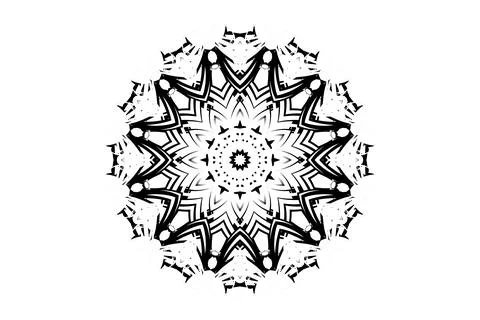 Intricate Mandala Floral Pattern Star Center Artwork Illustrazione stock