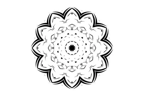 Intricate Mandala Floral Pattern Star Center Artwork Illustrazione stock