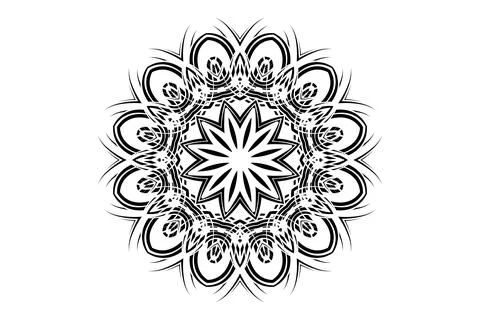 Intricate Mandala Floral Pattern Star Center Artwork Illustrazione stock