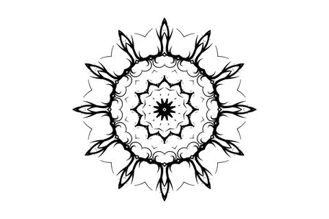 Intricate Mandala Floral Pattern Star Center Artwork Stock Illustration