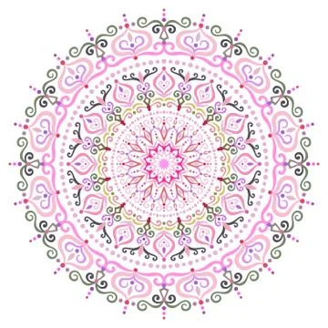 Intricate Mandala Flower Design Element Stock Illustration