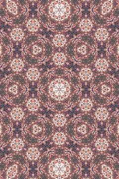 Intricate mandala pattern design with orange and brown ornamental motifs. Stock Illustration
