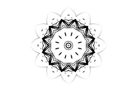 Intricate Mandala Pattern with Star Center and Circles Stock Illustration