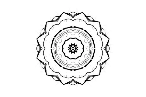 Intricate Mandala Pattern with Star Center and Circles Иллюстрация