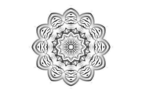 Intricate Mandala Pattern with Star Center and Circles Illustrazione stock