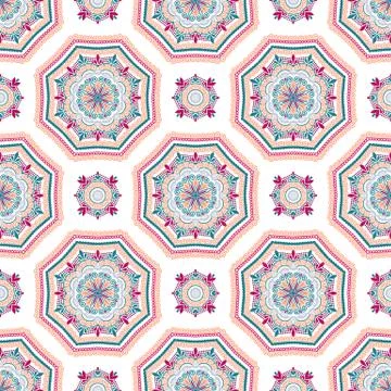 Intricate Mandala Pattern Tile Background Illustrazione stock