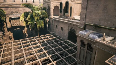 Intricate medallions and circular patterns on historic palace exterior Video stock 331524519