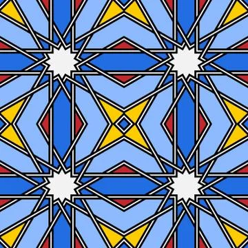 Intricate moorish eastern pattern, traditional arabic geometry Illustrazione stock