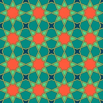 Intricate moorish eastern pattern, traditional arabic geometry Stock Illustration