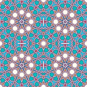 Intricate moorish eastern pattern, traditional arabic geometry Stock Illustration