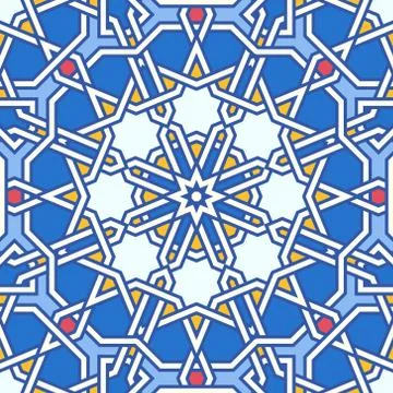 Intricate moorish eastern pattern, traditional arabic geometry Stock Illustration