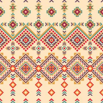 Intricate Native American Pixel Pattern Illustrazione stock