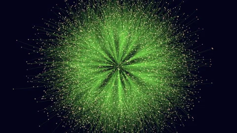 Intricate network of lines and dots forming circular pattern Stock Footage 263795366