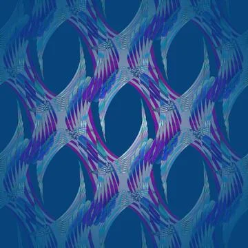 Intricate oval pattern blue purple turquoise Stock Illustration