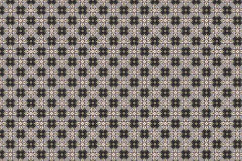 Intricate pattern with floral design elements on checkered background Stock Photos